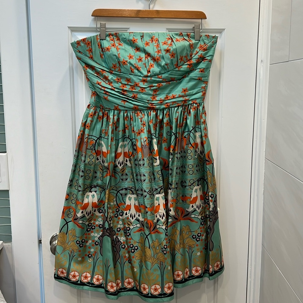 Silk strapless party dress
